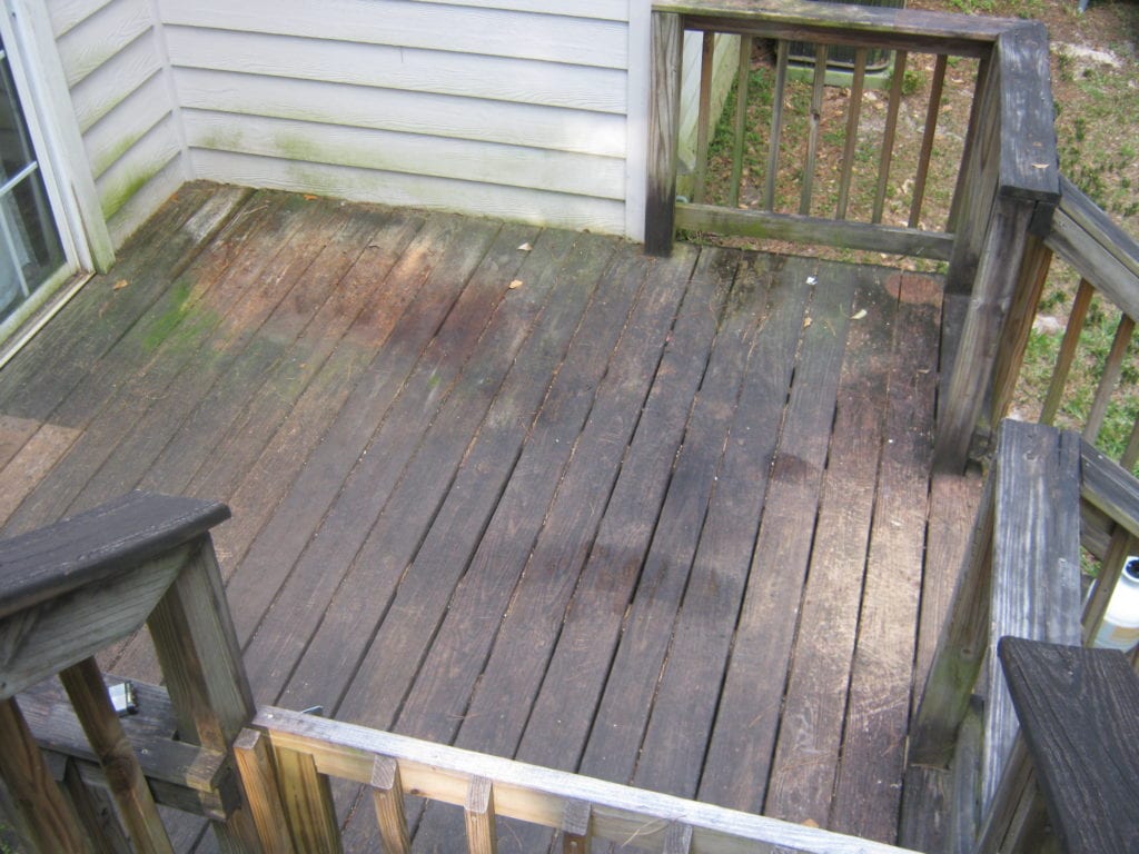 Dirty slippery deck on home.