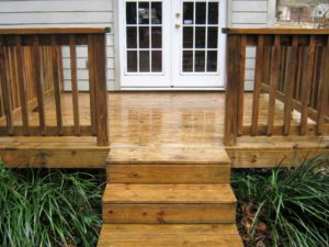 Clean deck on back of house.