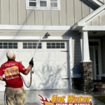 A refreshing sight: water flowing down a home after a thorough soft wash.