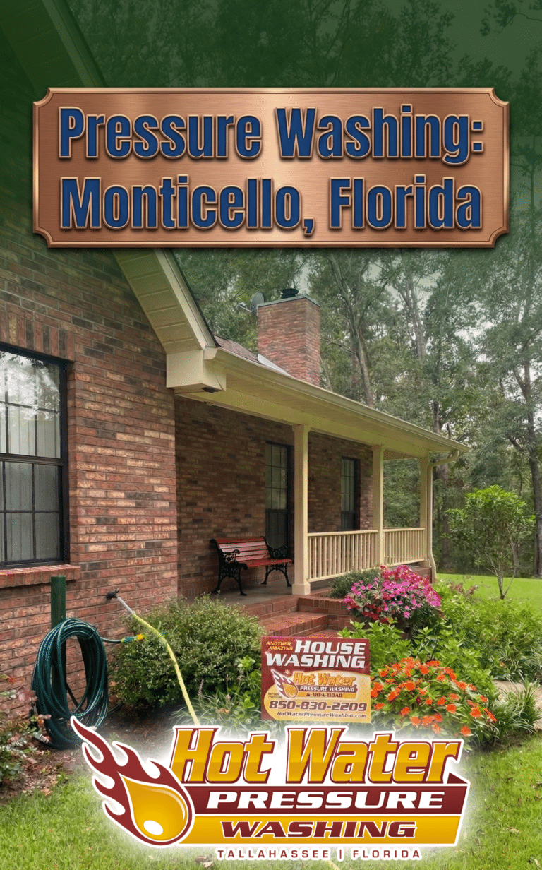 Cover art for blog post, text that reads "Pressure Washing: Monticello, Florida."