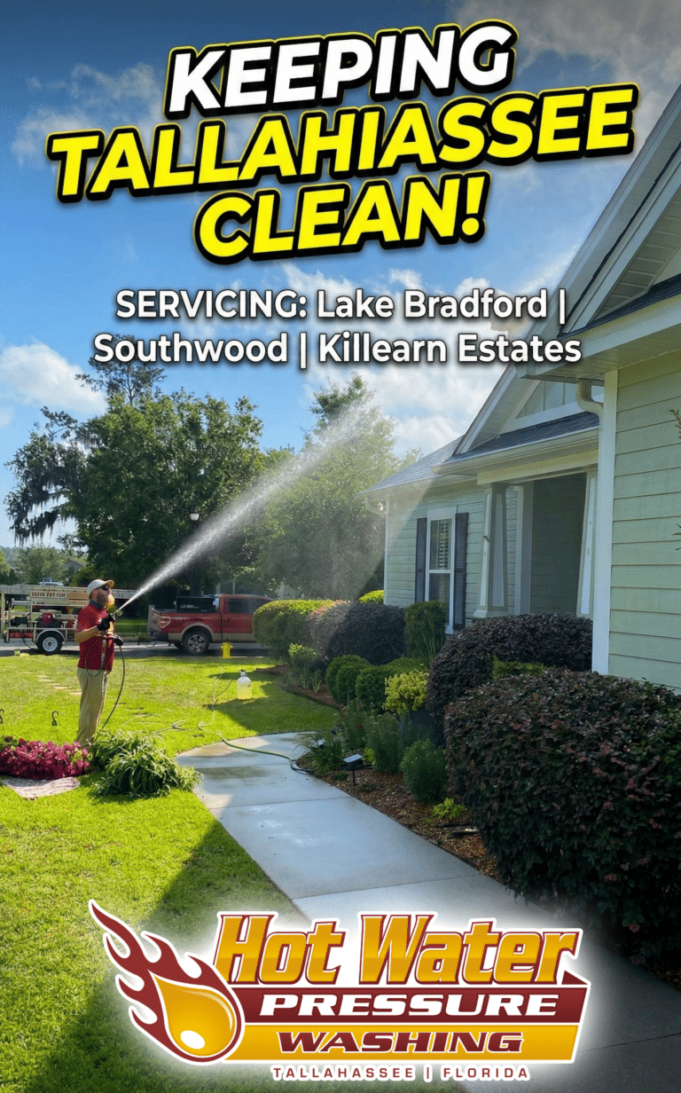 Cover art for blog post, text that reads "KEEPING TALLAHASSEE CLEAN! SERVICING: Lake Bradford | Southwood | Killearn Estates."