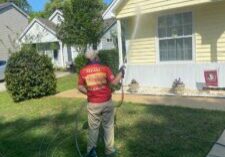 Pressure washing a home in Tallahassee